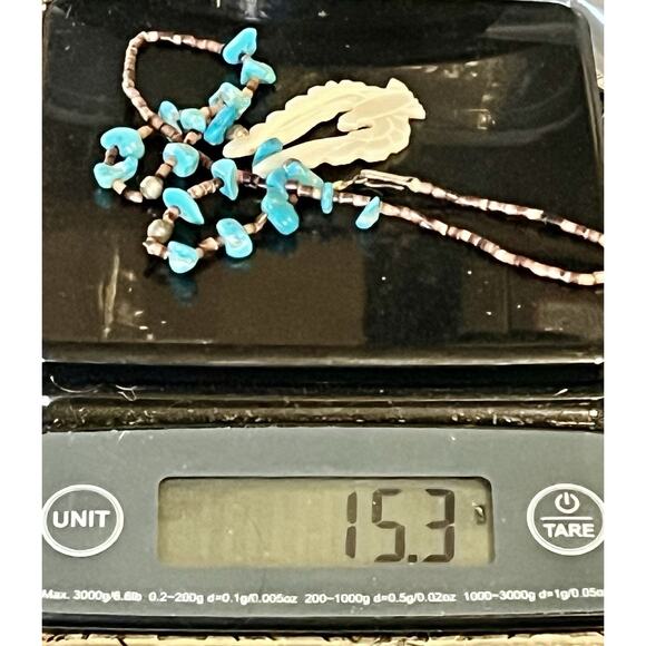 Turquoise Shell & Mother Of Pearl Thunderbird Pendant Nickel Silver Necklace 20” - Picture 13 of 13